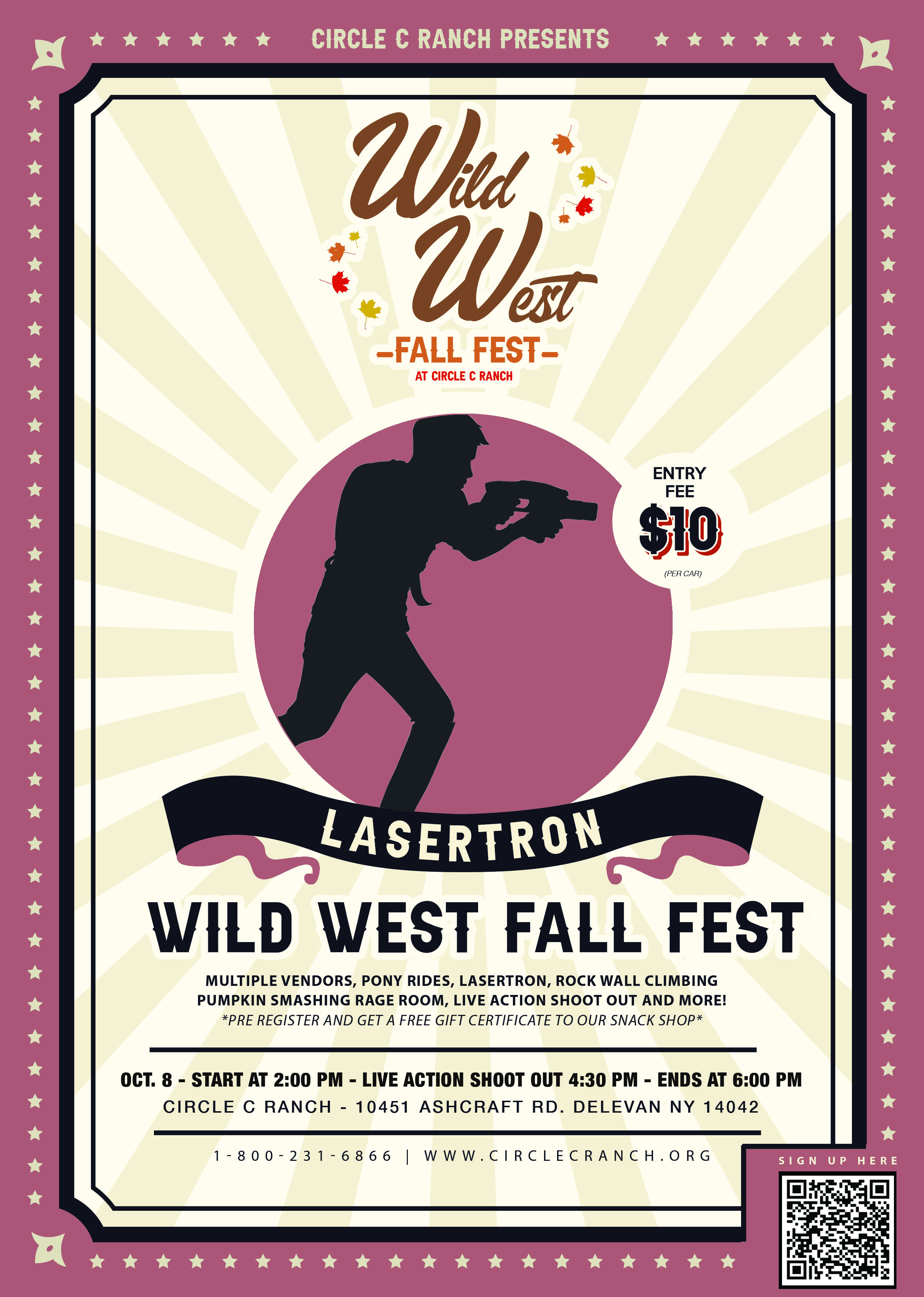 Flyers for Wild West Fall Fest 22Lasertron