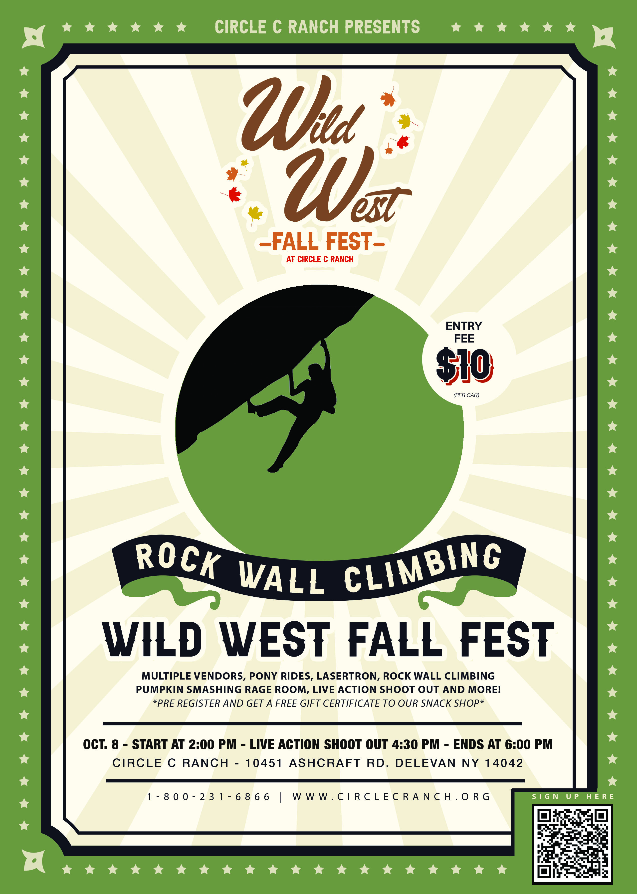 Flyers for Wild West Fall Fest 22Rock Wall Climbing